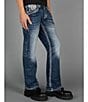 Rock Revival Jared Fleur-De-Lis-Pocketed Bootcut Jeans, Color:Medium Blue - Image 3