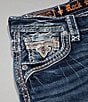Rock Revival Jared Fleur-De-Lis-Pocketed Bootcut Jeans, Color:Medium Blue - Image 5