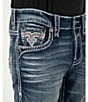 Color:Blue - Image 5 - Kaycee Straight-Leg Star Stitched Pocket Demin Jeans