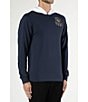Color:White/Navy - Image 2 - Long Sleeve Hooded T-Shirt