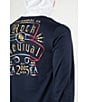 Color:White/Navy - Image 3 - Long Sleeve Hooded T-Shirt