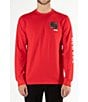 Color:Red - Image 2 - Long Sleeve Mirror Logo Graphic T-Shirt