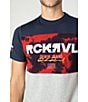 Color:Navy/Red Heather - Image 3 - Mixed-Media Color Block/Tie-Dye Americana Short-Sleeve T-Shirt