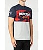 Color:Navy/Red Heather - Image 4 - Mixed-Media Color Block/Tie-Dye Americana Short-Sleeve T-Shirt