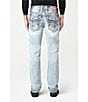 Color:Light Blue - Image 1 - Neilly Straight Leg Contrast Stitched Jeans