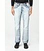 Color:Light Blue - Image 2 - Neilly Straight Leg Contrast Stitched Jeans