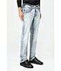 Color:Light Blue - Image 3 - Neilly Straight Leg Contrast Stitched Jeans