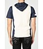 Color:Black Parchment - Image 2 - Short-Sleeve Color Block Hooded T-Shirt