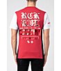 Color:Red - Image 2 - Short-Sleeve Color Block Logo-Detailed T-Shirt