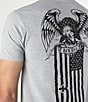 Color:Medium Grey - Image 4 - Short Sleeve Eagle & American Flag Graphic T-Shirt