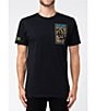 Color:Black - Image 2 - Short Sleeve Paisley Block Graphic T-Shirt