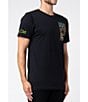 Color:Black - Image 3 - Short Sleeve Paisley Block Graphic T-Shirt