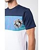 Color:Blue/White - Image 4 - Short Sleeve Pieced Yoke Color Block T-Shirt