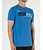 Color:Medium Blue - Image 3 - Short Sleeve #double;RCKRVL#double; Chest Banner Graphic T-Shirt
