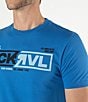 Color:Medium Blue - Image 4 - Short Sleeve #double;RCKRVL#double; Chest Banner Graphic T-Shirt