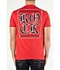 Color:Red - Image 1 - Short Sleeve Rock Revival Denim Boxed Logo Graphic T-Shirt