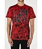 Color:Red - Image 1 - Short Sleeve Tie-Dye Graphic T-Shirt