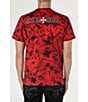 Color:Red - Image 2 - Short Sleeve Tie-Dye Graphic T-Shirt