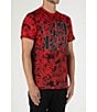 Color:Red - Image 3 - Short Sleeve Tie-Dye Graphic T-Shirt