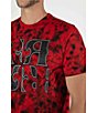 Color:Red - Image 4 - Short Sleeve Tie-Dye Graphic T-Shirt