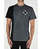 Color:Grey/Black - Image 2 - Short Sleeve Two-Tone Color Block T-Shirt