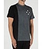 Color:Grey/Black - Image 3 - Short Sleeve Two-Tone Color Block T-Shirt