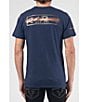 Color:Navy Blue - Image 2 - Short Sleeve Vertical Logo Graphic T-Shirt
