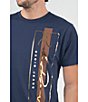 Color:Navy Blue - Image 4 - Short Sleeve Vertical Logo Graphic T-Shirt