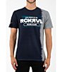 Color:Navy Heather/Grey - Image 1 - Short-Sleeve Vertical Tie-Dyed Graphic Tee