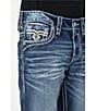 Color:Dark Blue - Image 5 - Ervine Straight-Fit Inverted-Fleur-De-Lis-Pocket 32#double; Inseam Jeans