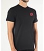 Color:Black - Image 4 - Studded Paisley Fleur-De-Lis Short Sleeve Graphic T-Shirt
