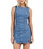 Rolla's Carmen Boat Neck Sleeveless Denim Mini Dress - Image 4