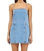 Rolla's Deco Denim Square Neck Sleeveless Mini Shift Dress - Image 4