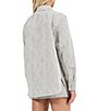 Rolla's Drift Python Printed Collared Long Sleeve Oversized Denim Jacket - Image 2