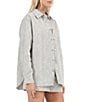 Rolla's Drift Python Printed Collared Long Sleeve Oversized Denim Jacket - Image 3