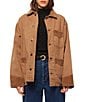 Rolla's Patch Pocket Button Front Long Sleeve Denim Barn Jacket, Color:Washed Cocoa - Image 1