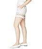 Color:White - Image 4 - Sierra Wildflower Floral Embroidered High Waisted Scallop Trim Shorts
