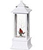 Roman Confetti Lites Lighted Swirl Cardinal Tall White Lantern - Image 1