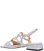 Color:Silver - Image 3 - Beverly Glitter Fabric Slingback Sandals