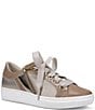 Color:Nude - Image 1 - Ophelia Leather Lace-Up Sneakers
