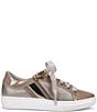 Color:Nude - Image 2 - Ophelia Leather Lace-Up Sneakers