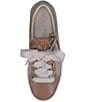 Color:Nude - Image 4 - Ophelia Leather Lace-Up Sneakers