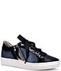 Color:French Navy - Image 1 - Ophelia Leather Lace-Up Sneakers