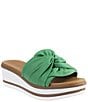 Color:Emerald - Image 1 - Priccila Weatherproof Nappa Leather Wedge Sandals