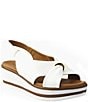 Color:White - Image 1 - Priya Nappa Leather Platform Slingback Wedge Sandals