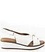Color:White - Image 2 - Priya Nappa Leather Platform Slingback Wedge Sandals