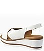 Color:White - Image 3 - Priya Nappa Leather Platform Slingback Wedge Sandals