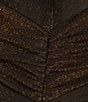 Color:Bronze - Image 3 - Abel Metallic Stretch Knit Asymmetrical One Shoulder Cut-Out Midriff Detail Long Dress
