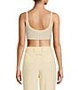 Color:Ecru - Image 2 - Jude Knit Scoop Neck Sleeveless Button Front Crop Top