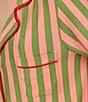 Room Service Green Floral Print Long Sleeve Notch Collar Jersey Knit Long Pajama Set - Image 5